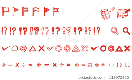 Symbols written with colored pencils 132972330