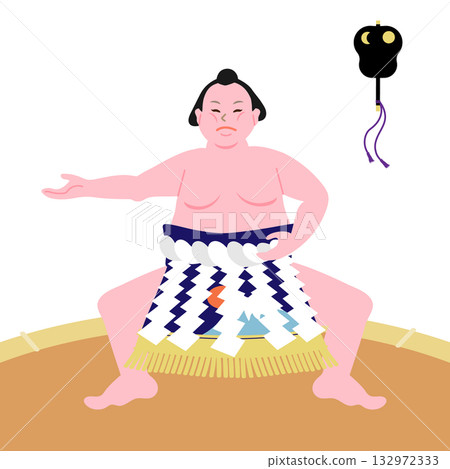 Yokozuna's ring-entering style, Unryu style vector illustration 132972333
