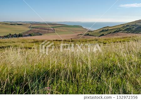 Cap Blanc-Nez, Escalles, Pas-de-Calais, Hauts-de-France, France, July 29th, 2025, This coastal 132972356