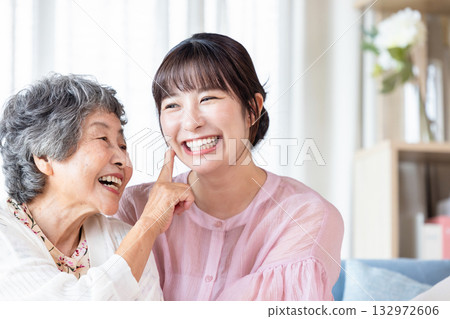 A friendly grandmother and grandson A friendly grandmother and grandson 132972606