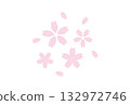 Simple cherry blossom and petal icon 132972746