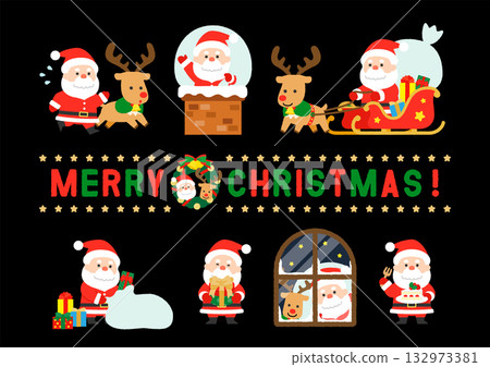 Santa Claus illustration set Santa Claus illustration set 132973381
