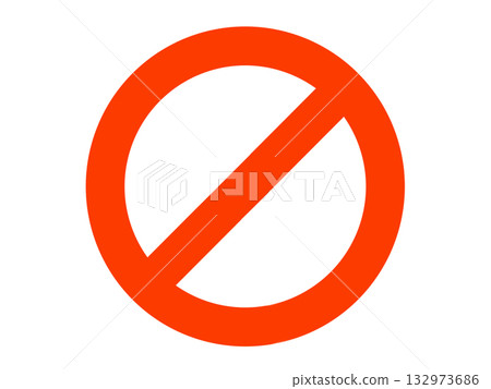 帶有斜線的紅色圓圈 132973686
