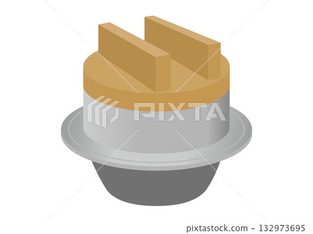 Illustration of a cooking pot 132973695