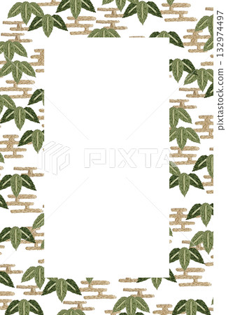 [Bamboo vertical frame] Hand embroidery illustration material 132974497