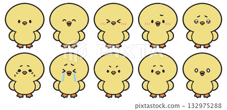 可愛小雞臉部表情圖示集 132975288