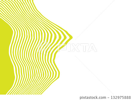 Bright Lime Green Wavy Lines Creating a Dynamic Abstract Edge on a Pure White Background Minimalist Composition. Eps 10 132975888