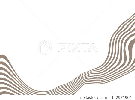 Modern Graphic Illusion of Motion with Wavy Ivory-Colored Stripes Framing a Dark, Dramatic Space. Eps 10 132975904