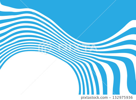 Dynamic Red and White Pattern of Contour Lines Forming a Wavy, Intense, Surreal Graphic Border. Eps 10 132975936