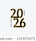 Happy New Year 2026 Illustration Text Logo 132975973