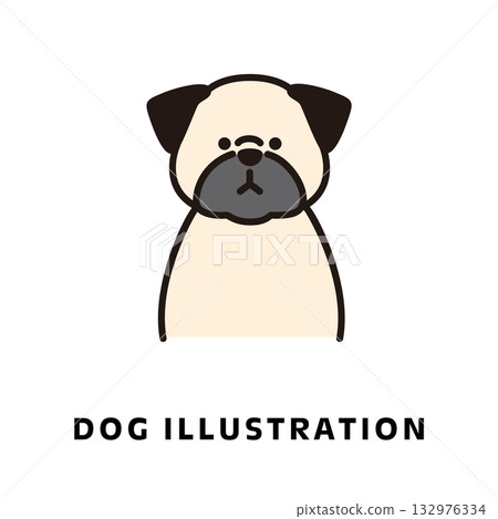 哈巴狗圖示插圖 哈巴狗圖示插圖 132976334