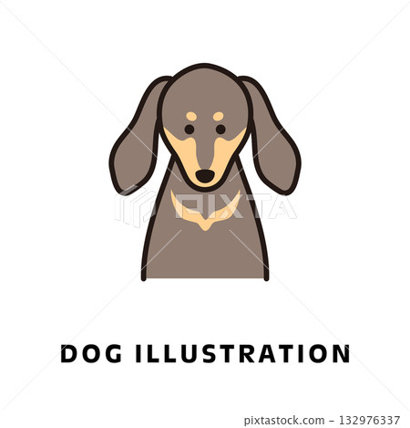 迷你臘腸狗圖示插圖_正面 132976337