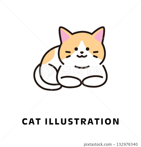 Sitting cat icon illustration 132976340
