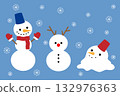 Simple snowman illustration set 132976363