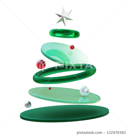 3D glass christmas tree graphic 3D glass christmas tree graphic 132976365