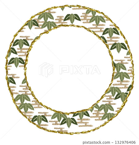 【竹金圓框】手工刺繡插畫材料 132976406