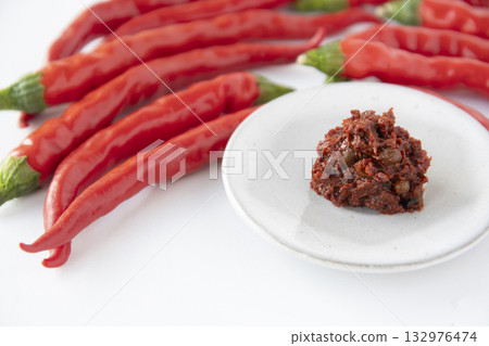 Red chili pepper and fresh shichimi Red chili pepper and fresh shichimi 132976474