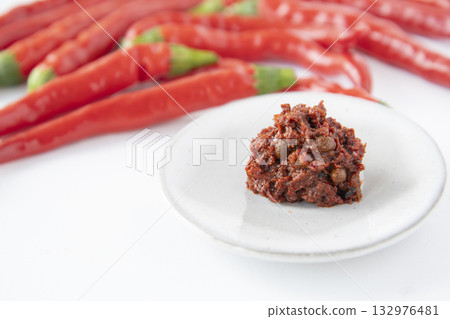 Red chili pepper and fresh shichimi Red chili pepper and fresh shichimi 132976481