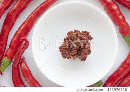 Red chili pepper and fresh shichimi Red chili pepper and fresh shichimi 132976528