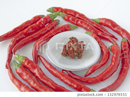 Red chili pepper and fresh shichimi Red chili pepper and fresh shichimi 132976531