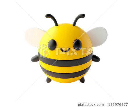 Cute bee 3D illustration 132976577