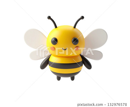 Cute bee 3D illustration 132976578