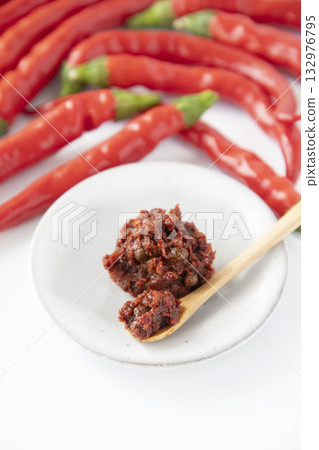 Red chili pepper and fresh shichimi Red chili pepper and fresh shichimi 132976795
