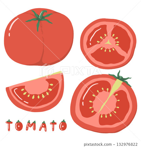 Cute Tomato Cutaway Illustration Set Vol.1 132976822