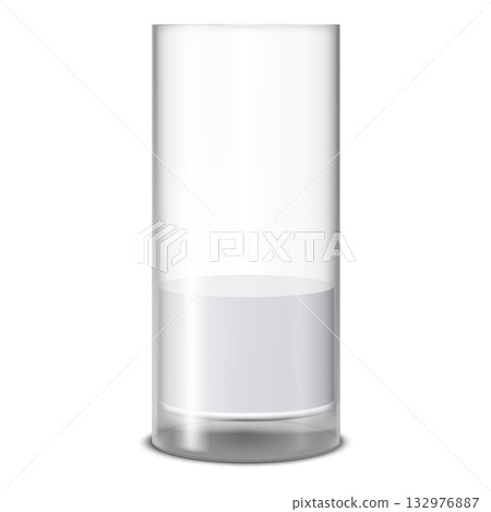 Glass cup mockup with a milk drink, organic product. Glass cup mockup with a milk drink, organic product. 132976887