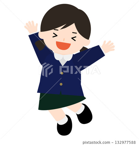 女孩高興地跳了起來 132977588