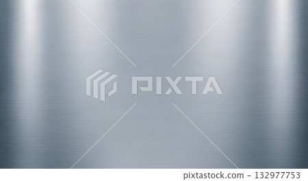 Brushed metal texture background with vertical light reflections for modern industrial design or technology backdrop 132977753