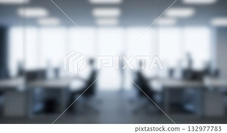 Abstract blurry modern office interior for background, business concept, or corporate presentation backdrop 132977783