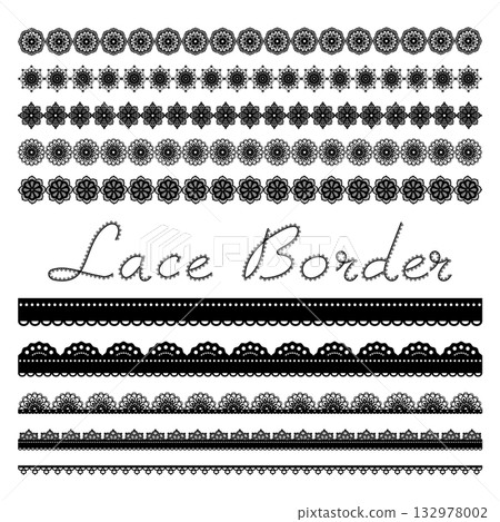 蕾絲和曼陀羅花邊 132978002