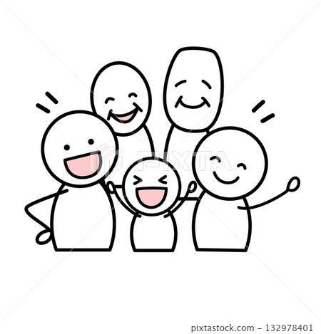 一家人幸福地笑著 一家人幸福地笑著 132978401