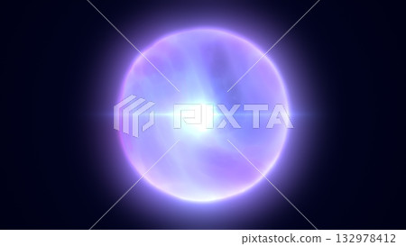 Luminous violet orb radiating cosmic energy, symbolizing mystery, harmony, and universal balance 132978412