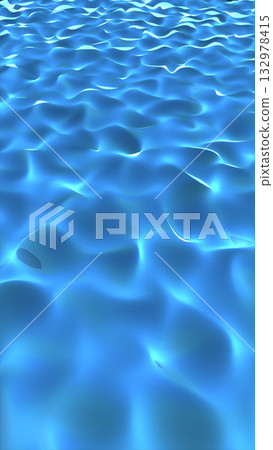 Abstract glowing blue surface resembling futuristic waves or digital liquid flow Abstract glowing blue surface resembling futuristic waves or digital liquid flow 132978415