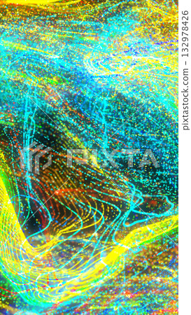 Vibrant abstract background with glowing rainbow waves and flowing neon lines on dark backdrop Vibrant abstract background with glowing rainbow waves and flowing neon lines on dark backdrop 132978426
