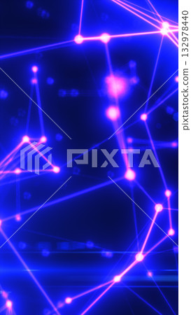 Futuristic glowing network of blue and pink connected points and lines on dark abstract background Futuristic glowing network of blue and pink connected points and lines on dark abstract background 132978440