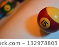 close up of billiard balls 132978803