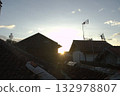 abandoned house at sunset 132978807