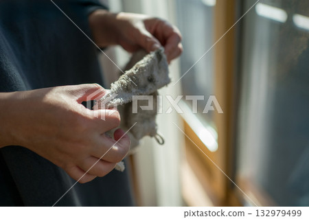 家庭主婦窗戶清潔 132979499