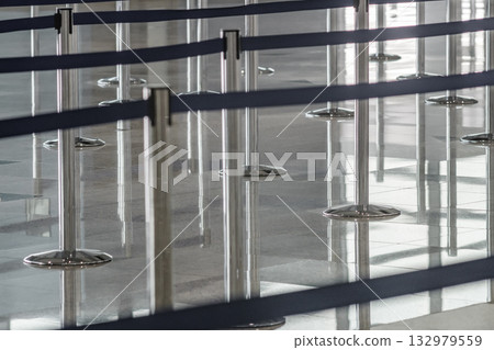 ribbon fences at the airport, selective focus 132979559