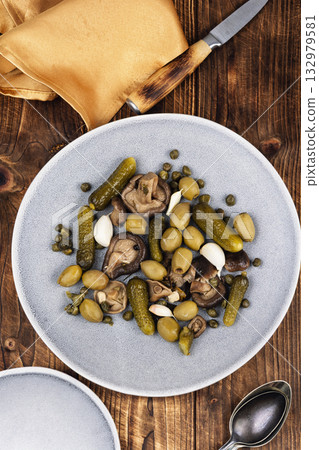 Preserved salty vegetable. 132979581