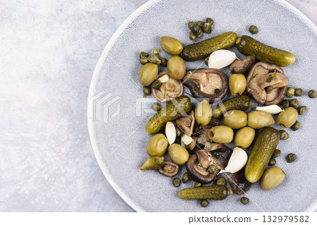 Mixed pickles vegetables. Mixed pickles vegetables. 132979582