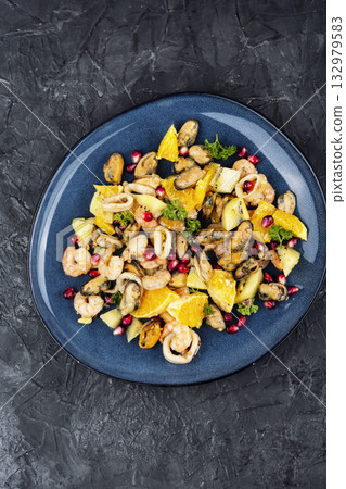 Food, delicious, seafood salad. Food, delicious, seafood salad. 132979583