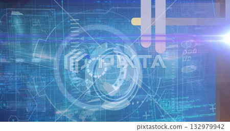 Image of diverse data over world map 132979942