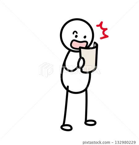 A person reading a document and being surprised by its contents A person reading a document and being surprised by its contents 132980229