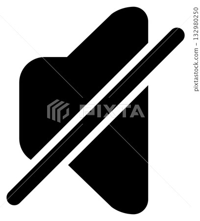 Mute/silence speaker flat icon 132980250