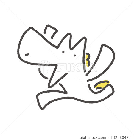 A cute white horse running with a smile and a cheer 132980473