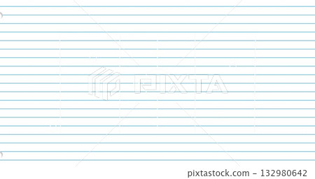 Displaying blank sheet of lined notebook paper at desk area, showing even blue ruling lines Displaying blank sheet of lined notebook paper at desk area, showing even blue ruling lines 132980642